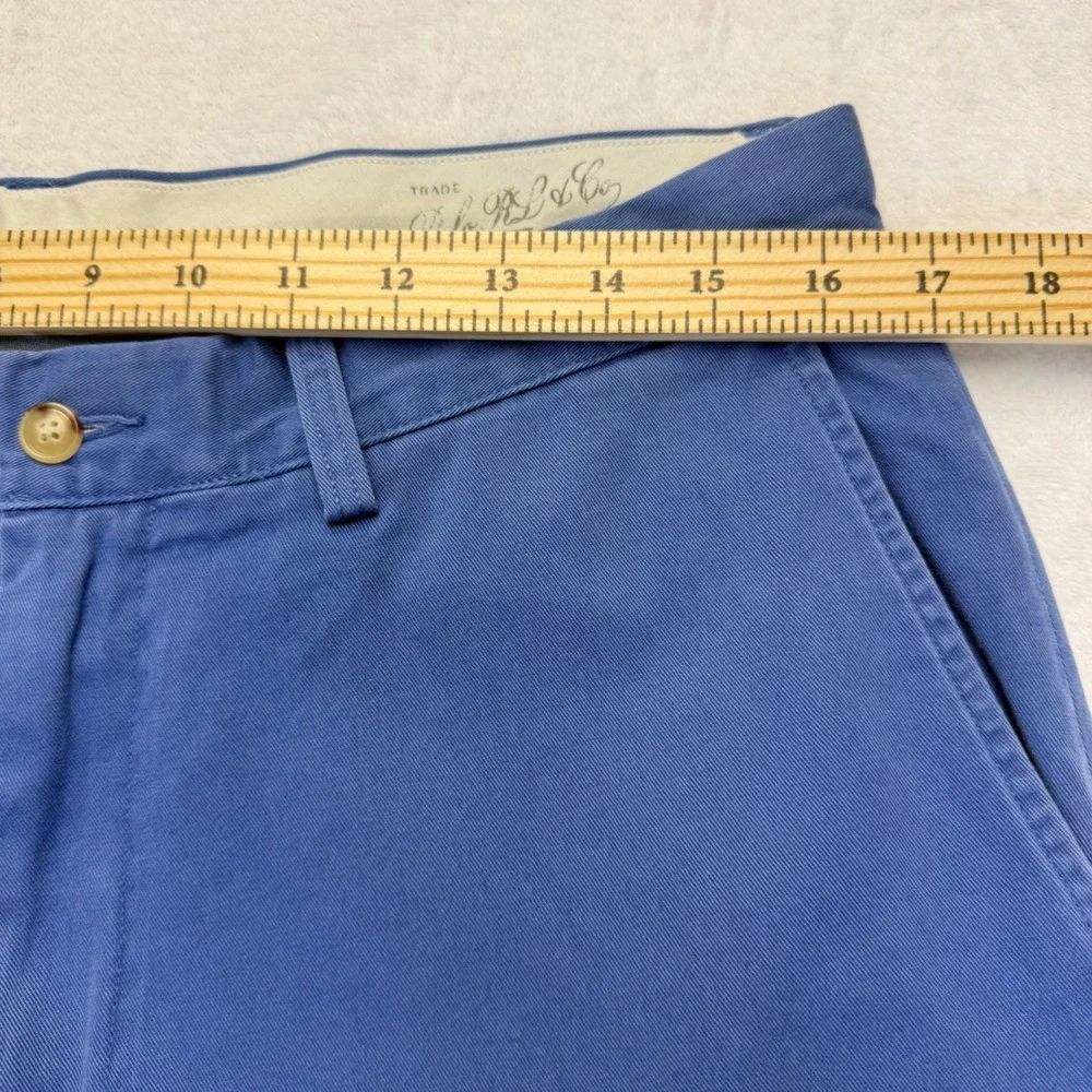 Polo Ralph Lauren Mens Chino Pants 34 Blue Straight‎ Leg Cotton Twill Trousers